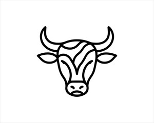Cow head logo vector. Animal farm. Cow icon vector illustration.