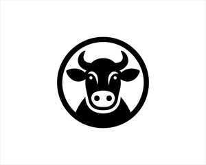 Cow head logo vector. Animal farm. Cow icon vector illustration.