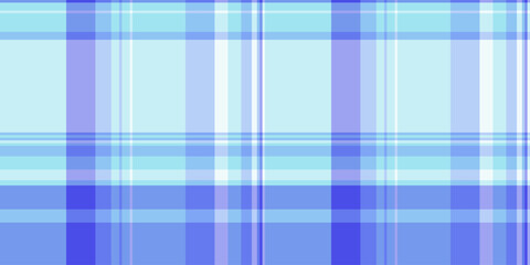 Curve background tartan pattern, decorating seamless texture fabric. Unique vector textile plaid check in blue and cyan colors.