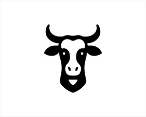 Cow head logo vector. Animal farm. Cow icon vector illustration.