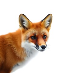 Fototapeta premium Beautiful isolated portrait of red fox. beautiful red fox sitting in autumn forest 