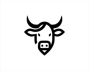 Cow logo vector. Animal farm. Cow icon vector illustration. 