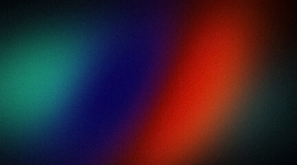 Trendy color gradient grainy backdrop design background. Elegant vibrant red blue cyan green color noisy glowing gradient, bright, shine, glowing, noise texture, banner or poster