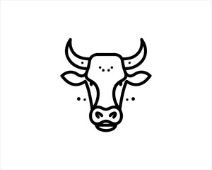 Cow logo vector. Animal farm. Cow icon vector illustration. 
