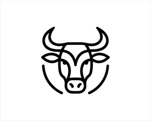 Cow logo vector. Animal farm. Cow icon vector illustration. 