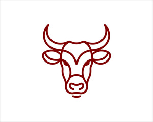 Cow logo vector. Animal farm. Cow icon.