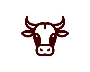 Cow head logo vector. Animal farm. Cow icon vector illustration.