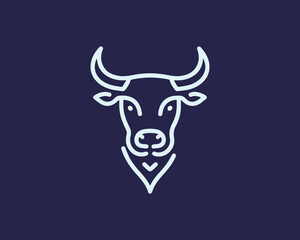 Cow head logo vector. Animal farm. Cow icon vector illustration.