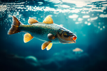 Naklejka premium Poisson nageant dans l'eau