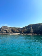 Beach Turquoise water Cliff Finistère Bretagne France