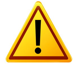 Warning triangle icon. Yellow caution warn in png. Warning sign with exclamation mark. Alert warn in triangle. Road sign alert.