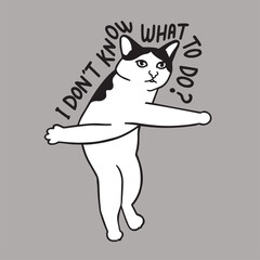 Funny Cat Meme Sticker T-shirt Transparent Vector Cute Illustration