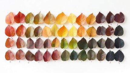 Colored Leaves in Row