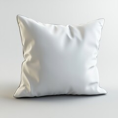 A soft, white cushion placed on a minimalist background, offering a simple and clean aesthetic ideal for home decor.