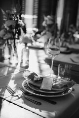 table set for a dinner