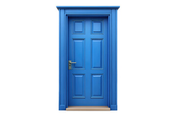 blue door and frame isolated PNG