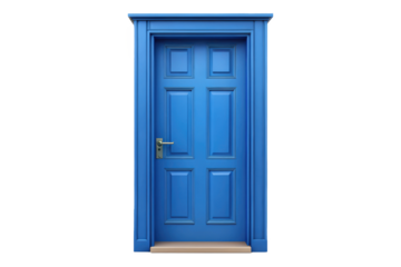 blue door and frame isolated PNG