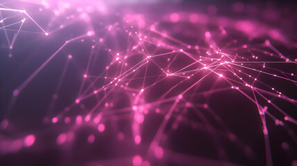 Obraz premium A glowing pink grid of interconnected pathways and nodes, forming a vibrant and dynamic digital visualization.