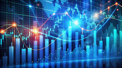 Abstract digital chart background, stock business graph, statistics and diagram about data exchange in finance