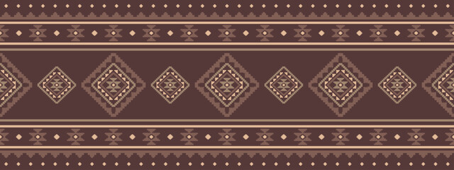 Southwest Aztec geometric Native American Mexican Navajo tribal ethnic seamless pattern fabric colorful design vector for textile printing