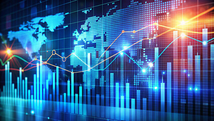 Abstract digital chart background, stock business graph, statistics and diagram about data exchange in finance
