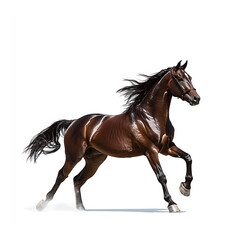 Obraz premium a beautiful horse full body on a white background