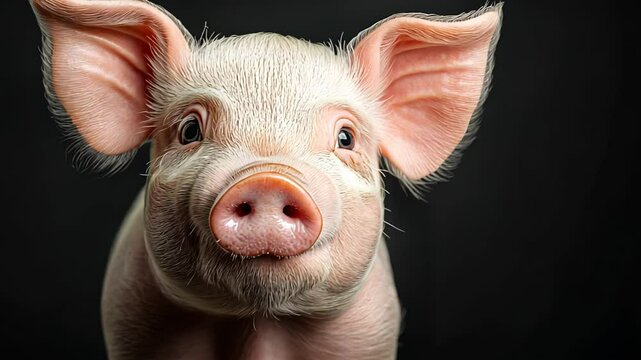 Cute piglet looking at the camera B1