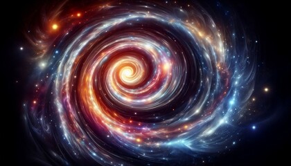Obraz premium Spiral galaxy in deep space, abstract background