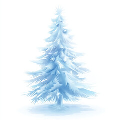Obraz premium Snowy Pine Tree with Winter Wonderland Aesthetic, Festive Holiday Decoration