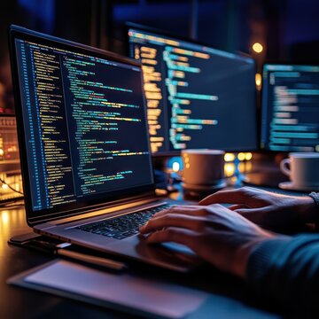 working programmer with computer