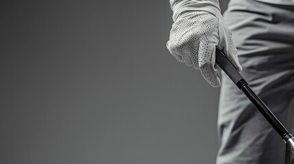 Close-up of a Golfer's Hand Holding a Club