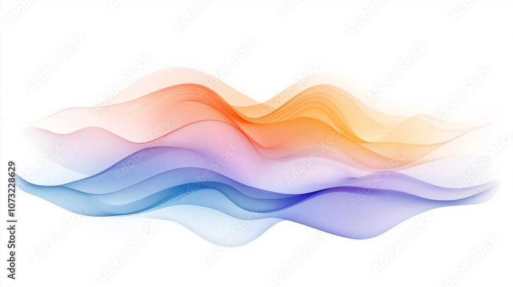 Poster abstract flow: an ethereal and vibrant abstract wave design, flowing with a delicate touch. the imag