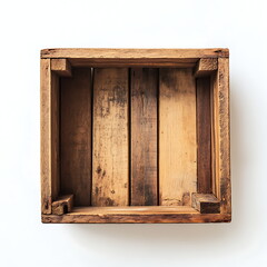 Wooden crate isolated on a white background