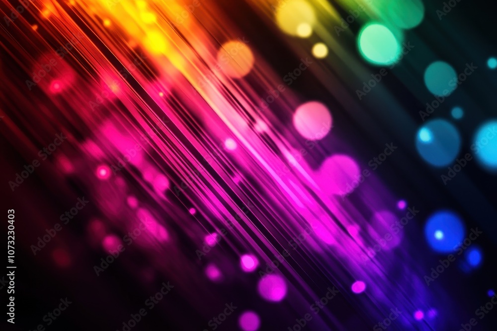 Aufkleber vivid spectrum of neon colors with luminous bokeh effects in a beautiful blend of hues and light tra