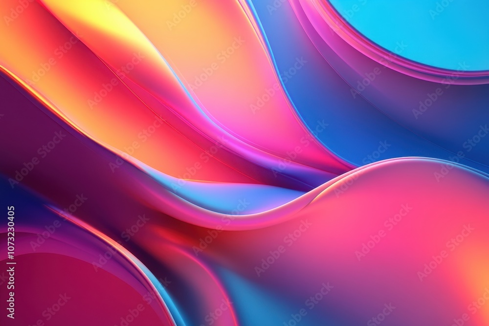 Poster striking abstract background design featuring smooth waves of vibrant colors and gentle curves for m