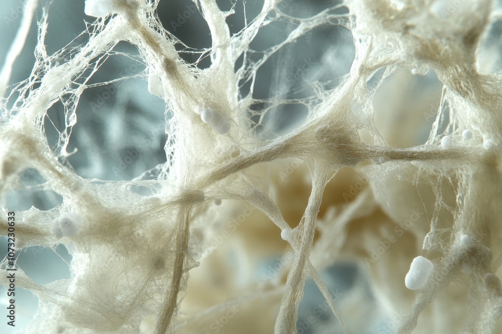 Poster detailed close-up view of asbestos material without trademarks, capturing the unique fibrous structu