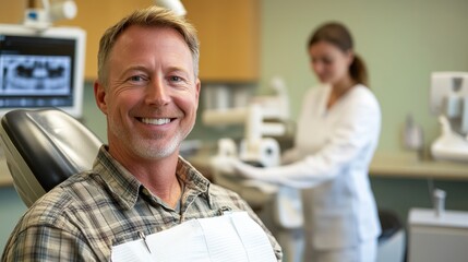 Obraz premium The Smiling Patient at Dentist