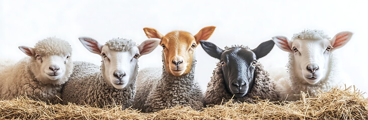 Close up photo of a group of farm animals