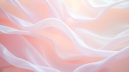 Obraz premium Abstract Pastel Fabric Texture Delicate and flowing folds of soft pink and white fabric create a dreamy background for design and branding.