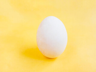 Egg on yellow background 