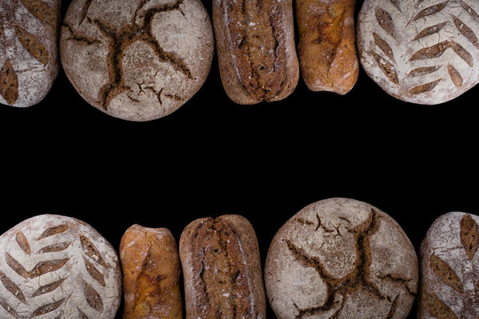 Assortment of rustic artisan bread loaves