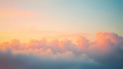 Fototapeta premium A Soft and Dreamy Sky with Pastel Hues, a Serene and Tranquil Scene, Glowing with a Warm Sunset Glow