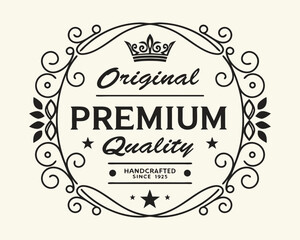 Obraz premium Premium Quality Badge Logo Design Vector Template. Luxury Vintage Insignia, Logotype, or Label. 