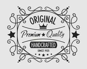 Organic product label, badge, sticker, tag. Vector illustration.
