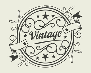 Vintage label with decorative elements, vector illustration eps10 graphic
