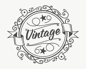 Vintage label. Retro badge design. Vector illustration.
