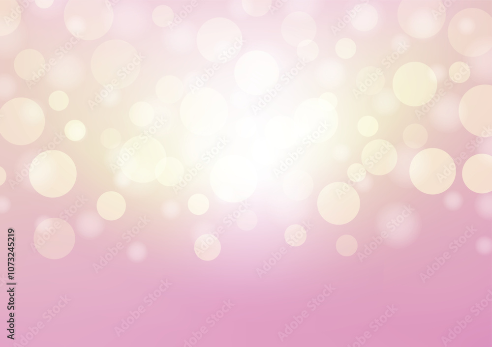 Poster abstract background pink gradient with a delicate sprinkling of shimmering yellow bokeh light