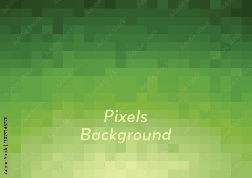 Poster abstract minimal pixel background gradient of green color illustration template for digital art