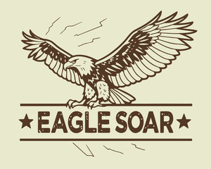 Eagle design over beige background, vector illustration eps10
