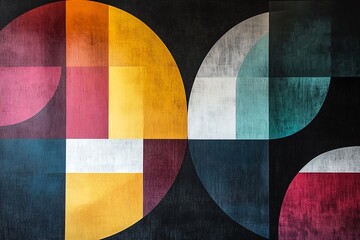 Simple geometric design with soft colors, smooth transitions, and gentle illumination on a dark canvas.